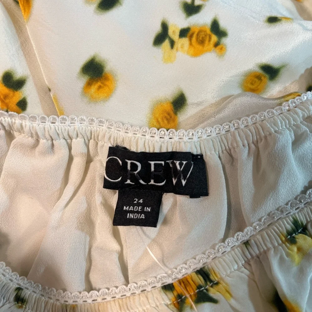 J.Crew Off-the-shoulder slip dress in budding rose print